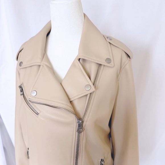 Faux Leather Zip Moto Jacket S - Picture 5 of 10